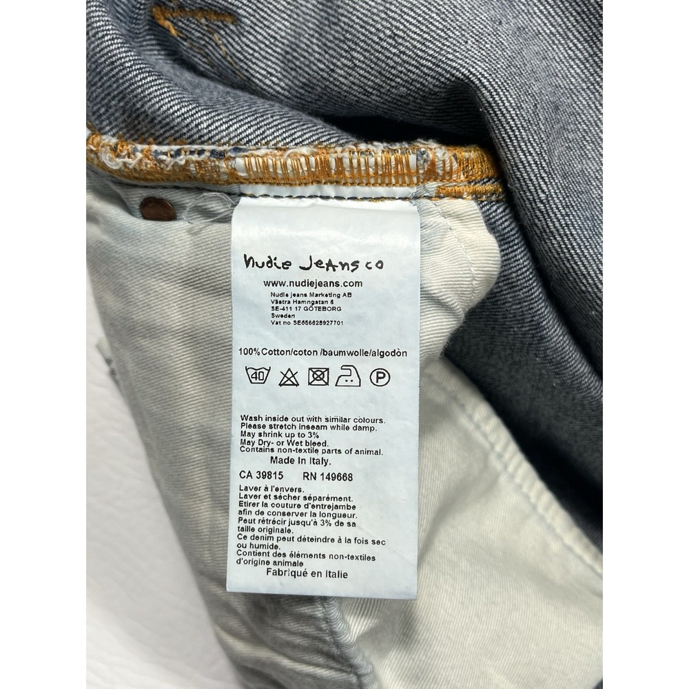 Nudie Jeans Dude Dan Jeans Mens 30x32 Blue Denim Button Fly Classic - Picture 4 of 11